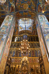 YAROSLAVL, RUSSIA - JULY 17, 2014: The frescoes in the Church of Elijah the Prophet in Yaroslavl,...