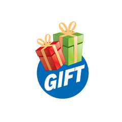 vector logo box with gifts