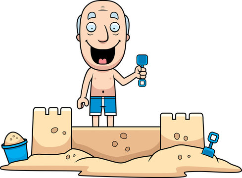 recommend clip art: Man Sandcastle