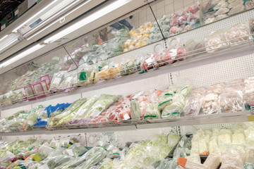 Vegetable / Various of vegetables on shelf in the store. Shallow depth of field.