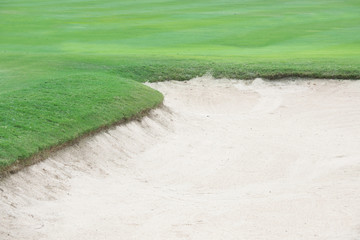 Sand bunkers at the golf course
