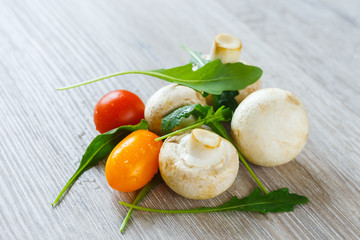 Ingredients for making pizza.