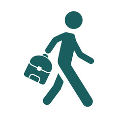 pupil student schoolboy with backpack icon on white background