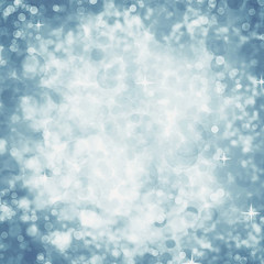 Abstract Night Glitter Blue Background with White Stars and Spar