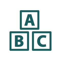 abc icon on white background