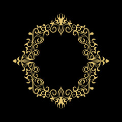 Elegant Circular Classic Decorative Floral Ornamental Vintage Swirl Frame Motif