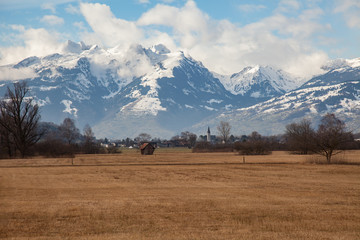 Blick nach Ruggell in Liechtenstein