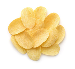 Top view of potato chips