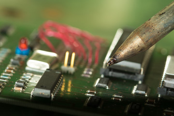 Soldering of electronic circuit board