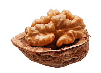 Walnut isolated on white background.