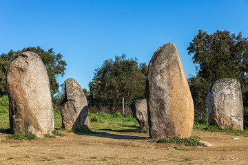 Almendres Cromlech.
Megalithic stone circle located near Evora in Portugal.
Chronology: IV-III...