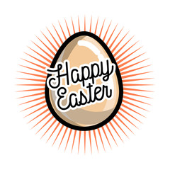Color vintage easter emblem