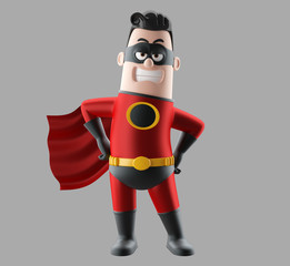 Fun superhero 3d render man

