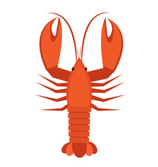 Crawfish icon flat style. Lobster isolated on white background. Vector illustration, clip art