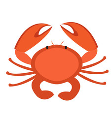 Crab icon flat style. Isolated on white background. Vector illustration, clip art