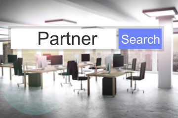 websearch partner search button modern office 3D Illustration