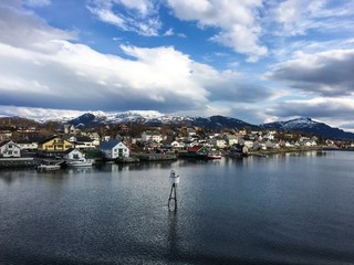Fototapeta na wymiar The city of Bronnoysund in northern Norway.