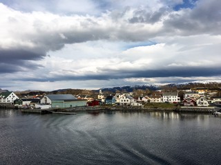 Fototapeta na wymiar The city of Bronnoysund in northern Norway.