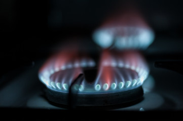 Natural gas burns with a blue flame