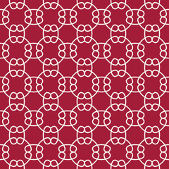 Abstract geometry red chain ornament deco art pattern