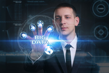 Business, Technology, Internet and network concept. Young busine