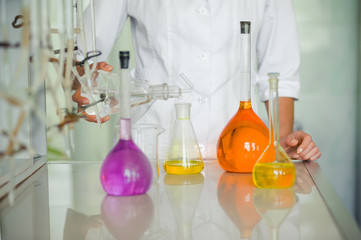 chemical laboratory. analysis. titration