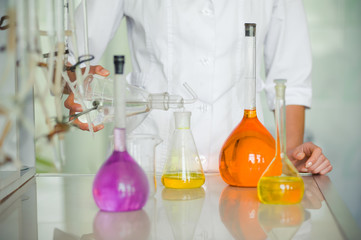 chemical laboratory. analysis. titration