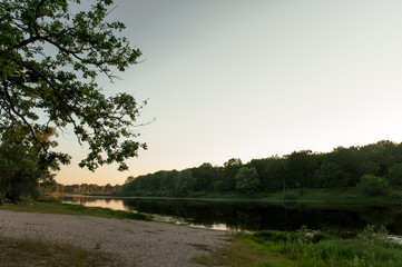 Fototapeta na wymiar Beautiful landscape in Belarus during early summer evening.