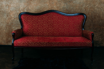 Red luxurious sofa