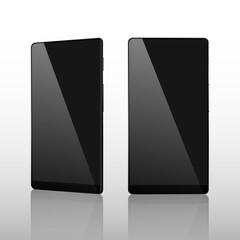 Black Smart Phone Vector Illustration isolated on white witout frame