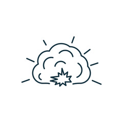 explosion isolated line icon on white background