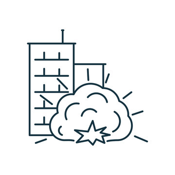buildings explosion outline style clip art preview