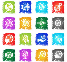 globes icon set