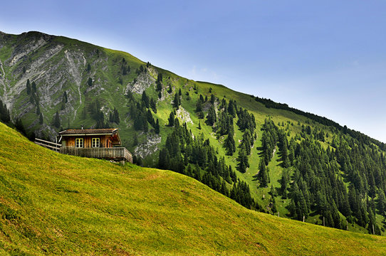Almh&uuml;tte in den Bergen