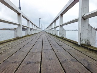 Wooden pier, perspective shot
