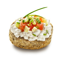 dakos with cottage cheese