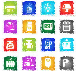 home appliances icon set