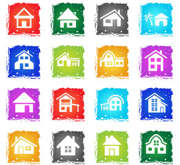 house type icon set