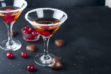 Cocktails with cherry