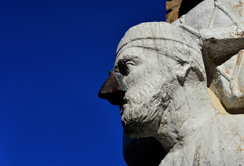 Sior Antonio Rioba moorish merchant statue in Venice (with copy space)