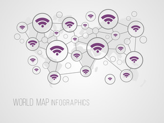 Infographics map with symbols