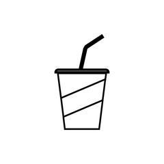 soda glass with straw icon vector illustration design