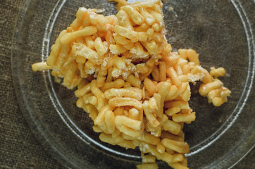 Traditional tatar sweet dessert Chak-chak with honey