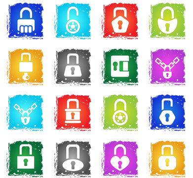 lock icons set