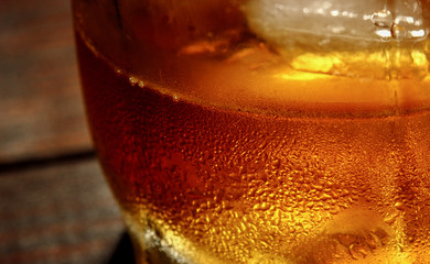 Whiskey and ice Macro Background.Food and drinks macro texture concept