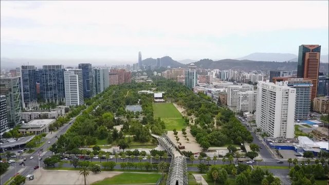 Aerial view of Park at a city in Santiago Chile