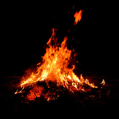 Fototapeta na wymiar Huge flames bonfire night