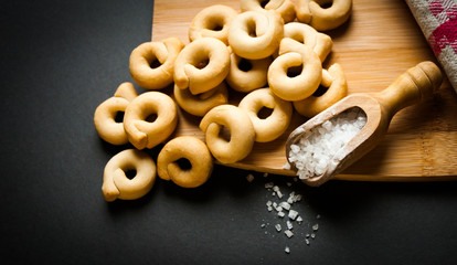 typical snack of region puglia in italy known as taralli