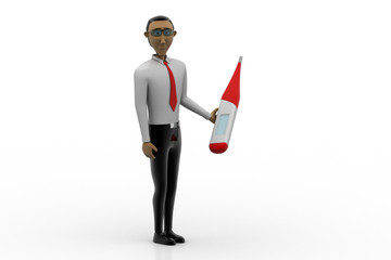 Man with digital thermometer