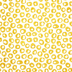 Gold Hand Drawn Dots Seamless Pattern